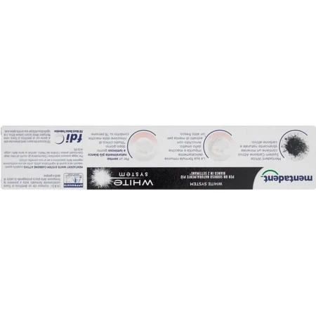 Mentadent White Activated Charcoal - Whitening Toothpaste 75 ml