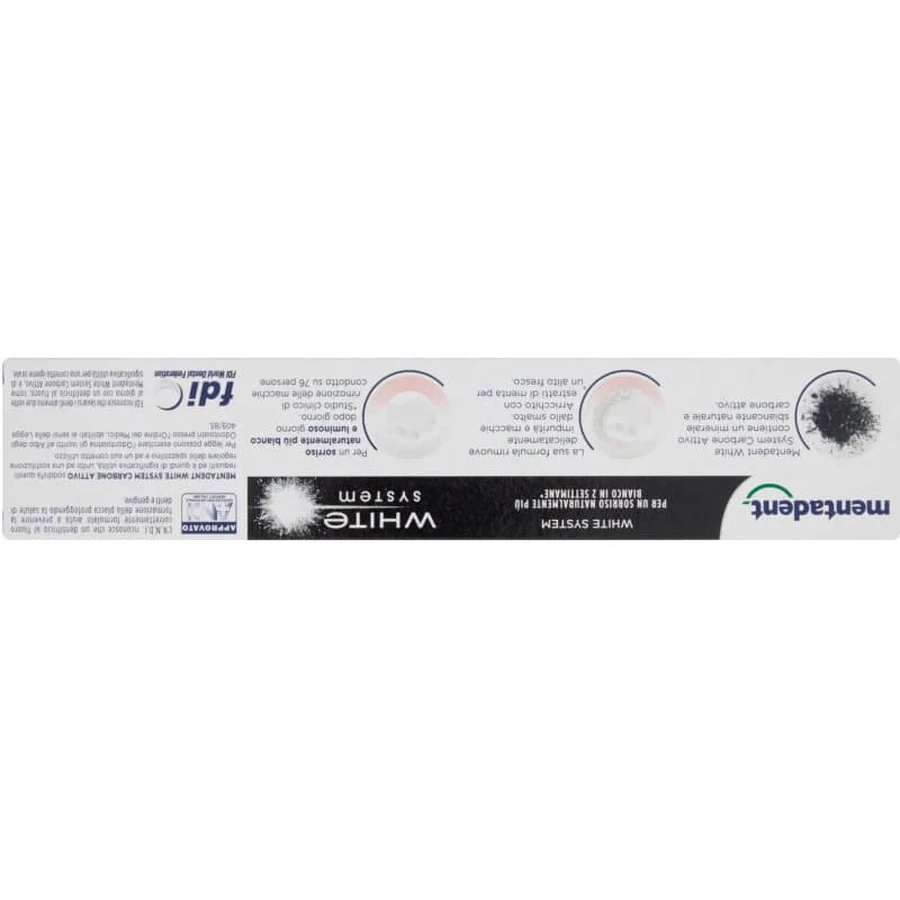 Mentadent White Activated Charcoal - Whitening Toothpaste 75 ml