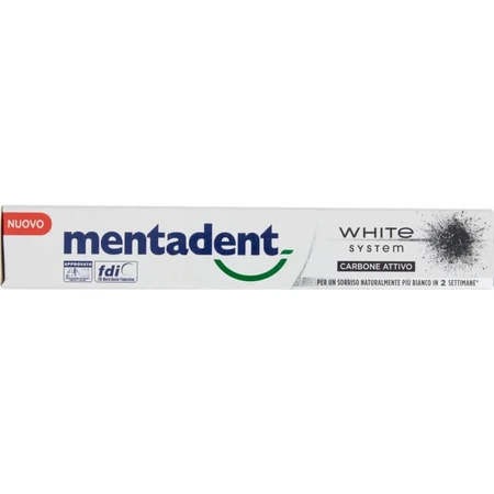 Mentadent White Activated Charcoal - Whitening Toothpaste 75 ml