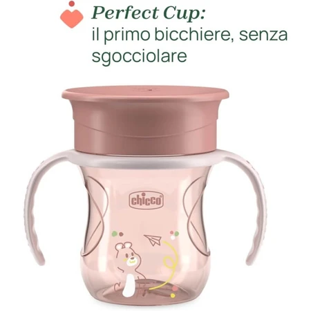 Chicco-set voor bijvoeding vanaf 12 maanden – Set met beker, kom, antislip-plat bord, vork en roze lepel