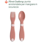 Chicco-set voor bijvoeding vanaf 12 maanden – Set met beker, kom, antislip-plat bord, vork en roze lepel