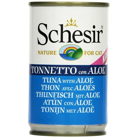Schesir Kitten Tuna with Aloe in Jelly - Complete Food for Kittens, 140 g