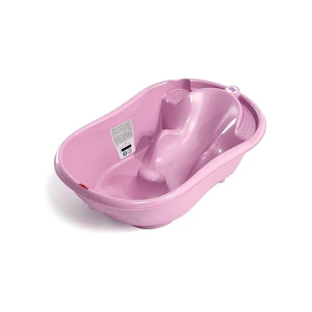Okbaby Onda - Baby Bath Tub with Thermometer and Slide, 0–12 Months - Pink