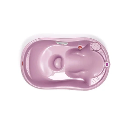 Okbaby Onda - Baby Bath Tub with Thermometer and Slide, 0–12 Months - Pink