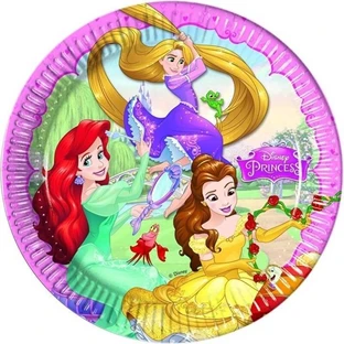 Papieren bordjes met Disney-prinsessen - Set van 8 kleine bordjes