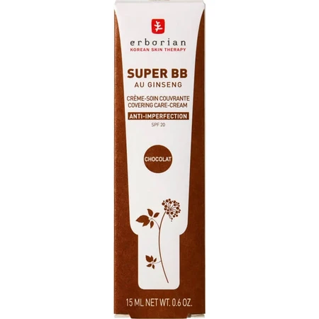 Erborian Super BB au ginseng - Crème visage anti-imperfections coréenne 15 ml - Chocolat