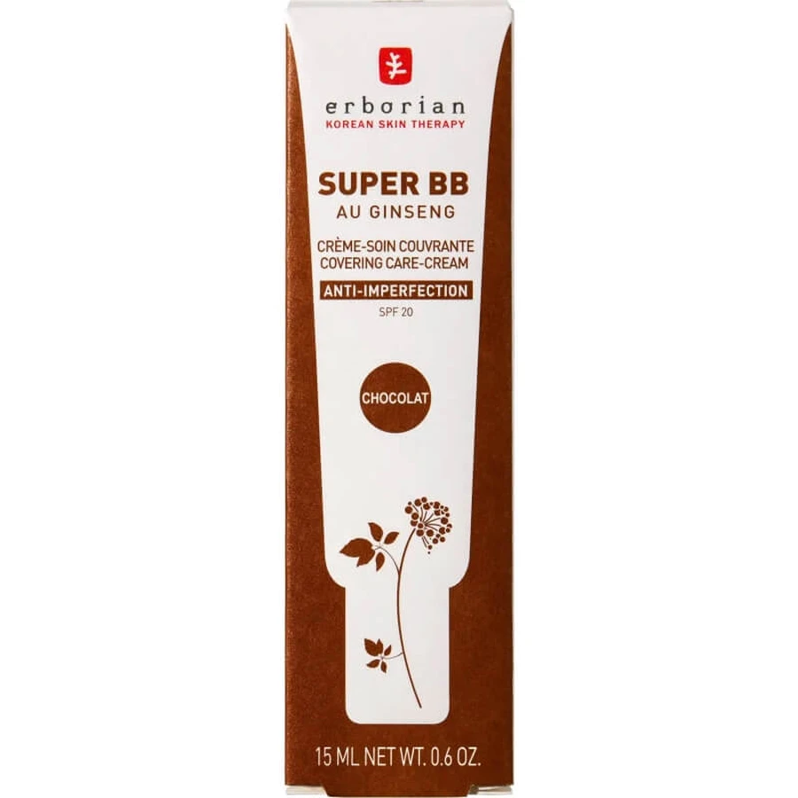 Erborian Super BB au ginseng - Crème visage anti-imperfections coréenne 15 ml - Chocolat