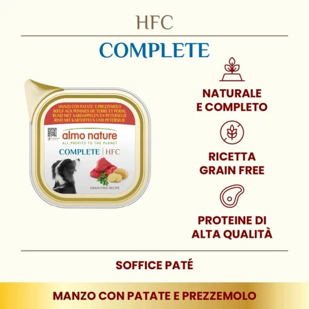 Almo Nature HFC Complete Beef with Potatoes and Parsley - Complete Dog Food, 150 g