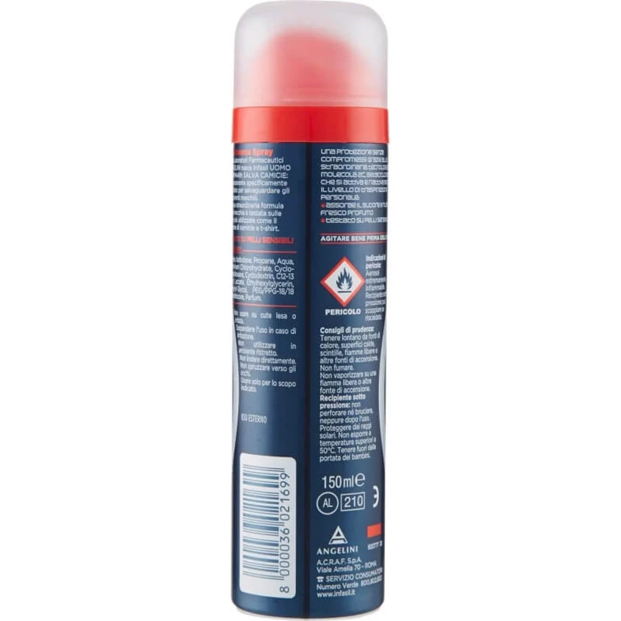 Infasil Men's derma48h Shirt Protector - Deodorant Spray 150 ml