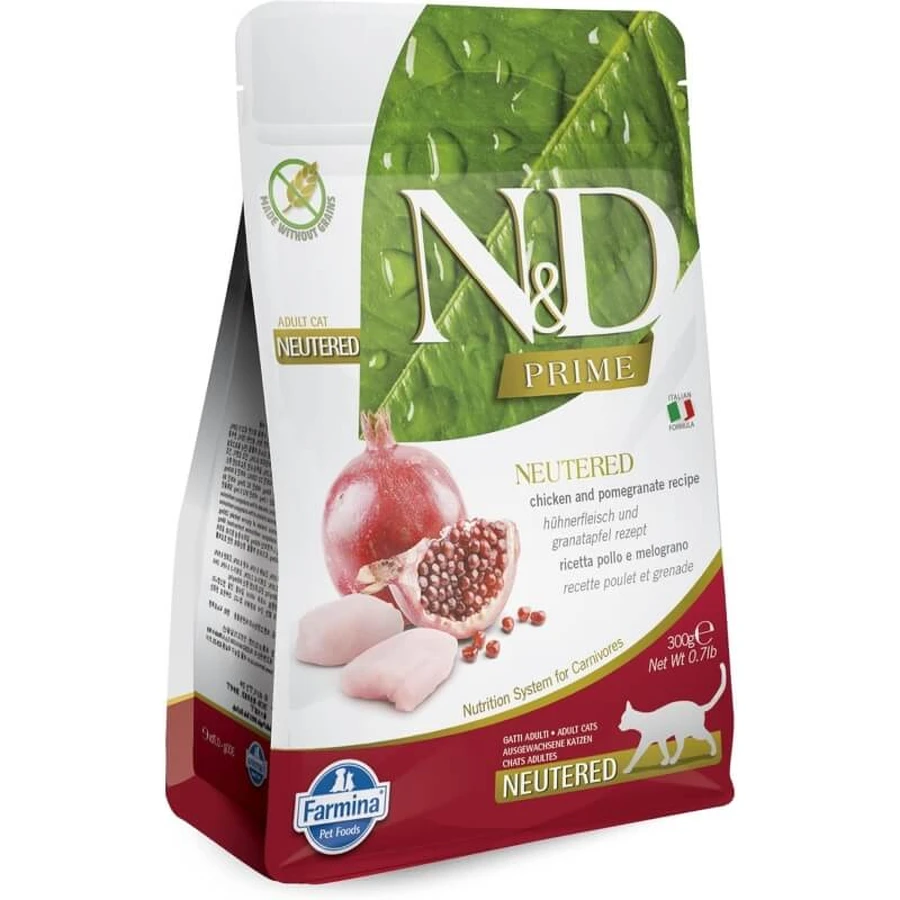 Farmina N&amp;d Prime Neutered Adult Chicken &amp; Pomegranate - Complete Cat Food, 300 g