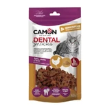 Camon Dental Snacks – Herzförmige Leckerlis mit Huhn und Malz für erwachsene Katzen, 60 g