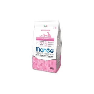Monge Natural Superpremium Trockenfutter für ausgewachsene Hunde aller Rassen mit Schweinefleisch, Reis und Kartoffeln, 2,5 kg