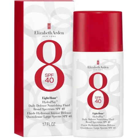 Elizabeth Arden Gezichtszonnebrandcrème SPF 40 Eight Hour Hydraplay Daily Defense Voedende Fluid Breedspectrum Hoge bescherming 50 ml