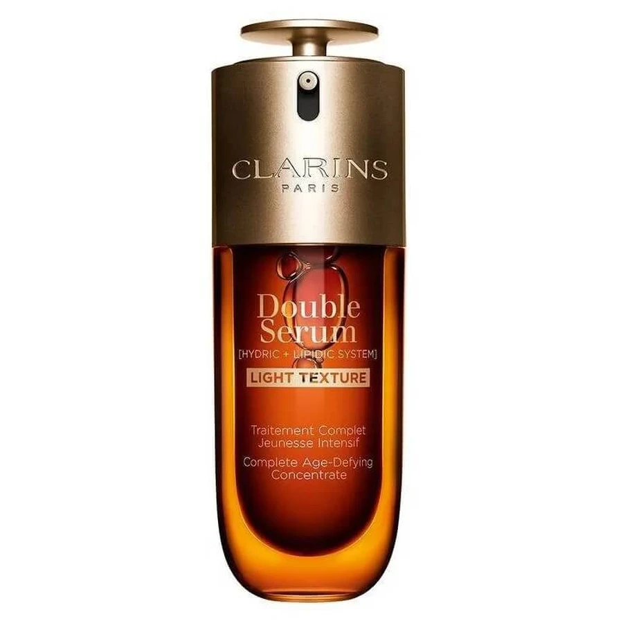 Clarins Double Serum Textura Ligera - Sérum antienvejecimiento con efecto «piel natural», 50 ml