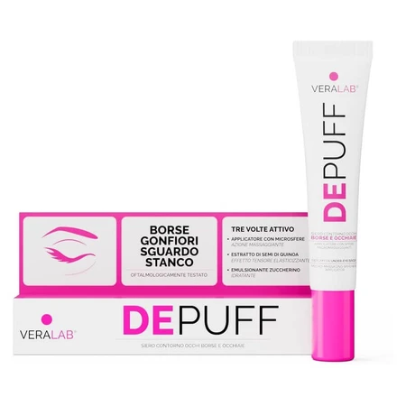 Veralab Depuff - Decongestant Eye Contour Roll-On Serum for Dark Circles, 15 ml