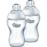 Tommee Tippee Closer to Nature - 2 biberons avec tétines en silicone blanches à débit moyen, à partir de 3 mois, 340 ml