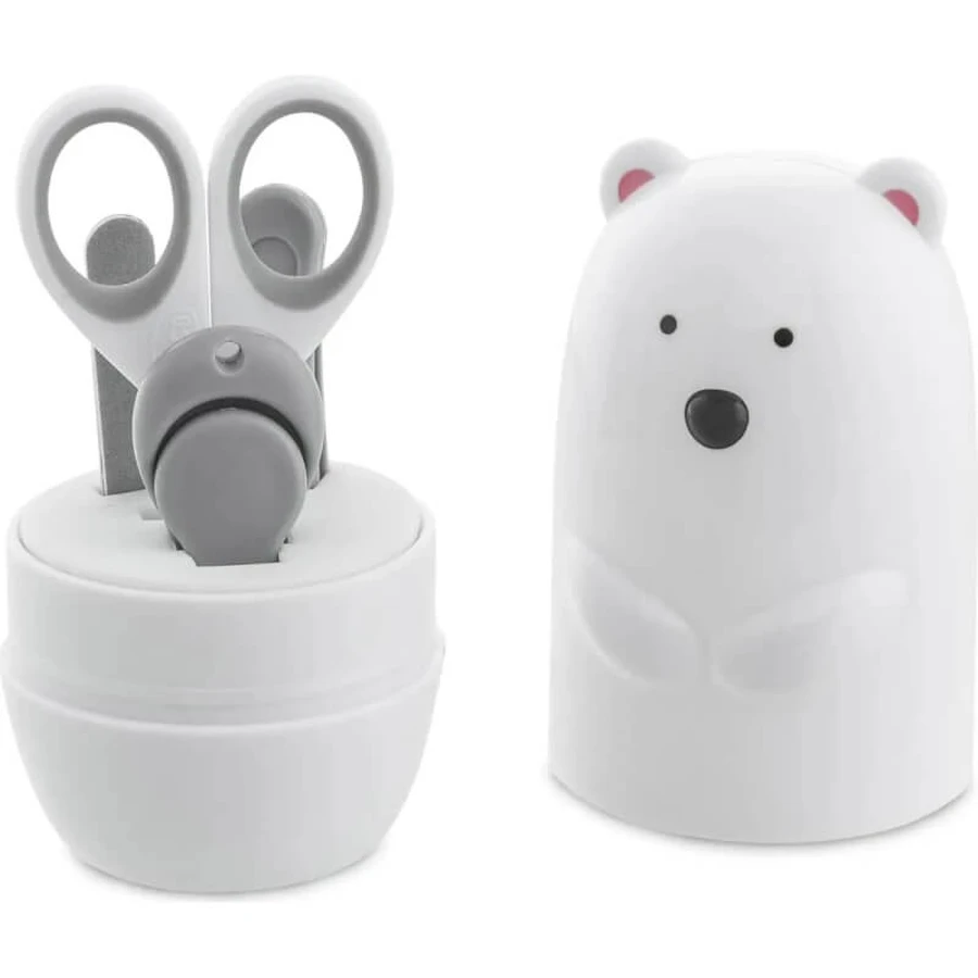 Chicco Polar Bear - Set de manicura para bebés 4 en 1