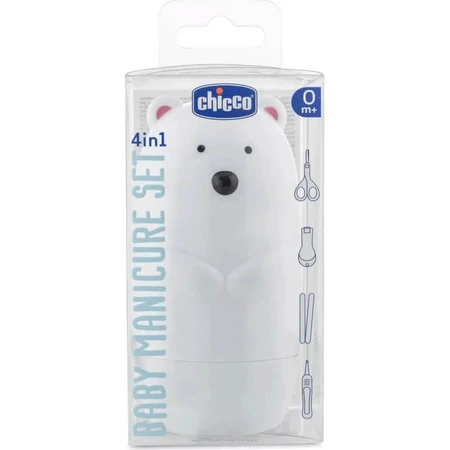 Chicco Polar Bear - Set de manicura para bebés 4 en 1