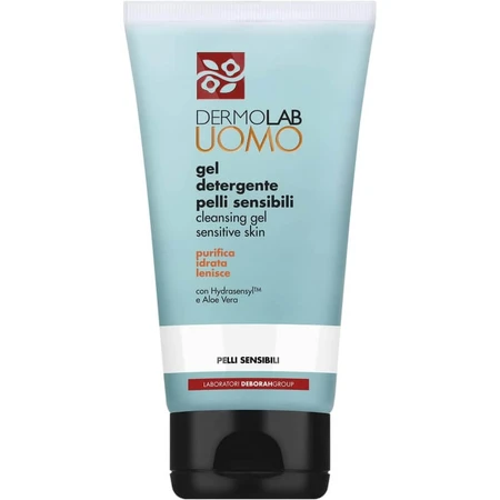 Deborah Uomo - Set para el día a día con gel limpiador facial de 150 ml + crema hidratante de 50 ml + neceser