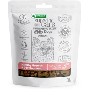 Nature's Protection Superior Care Snack für weiße Junghunde mit Insekten – Ergänzungsfuttermittel für Welpen, 150 g