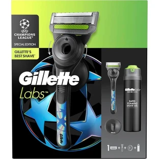Gillette Labs UEFA Champions League Razor - Shaving Kit with Razor Blade, Handle, Hanger, and 198 ml Shaving Gel