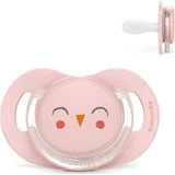 Suavinex Bonhomia - Chupete de silicona SX Pro, de 6 a 18 meses - Búho rosa
