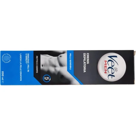 Veet Men - Crema depilatoria para el cuerpo y el pecho, para piel sensible, 200 ml