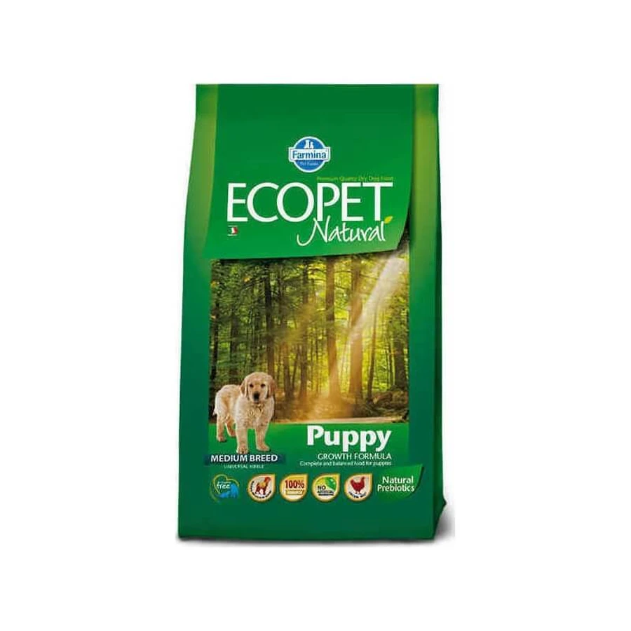Farmina Ecopet Natural Puppy Medium Chicken – Alleinfuttermittel für Welpen und trächtige Hündinnen, 2,5 kg