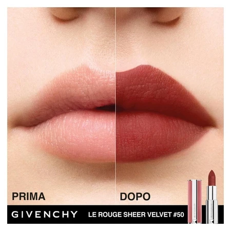 Givenchy Le Rouge Sheer Velvet – Matt-Lippenstift Nr. 50 Brun Épice