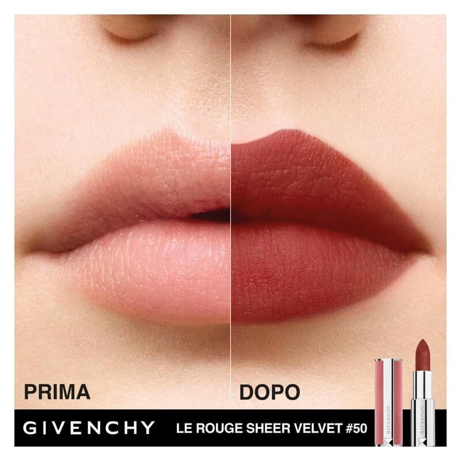 Givenchy Le Rouge Sheer Velvet – Matt-Lippenstift Nr. 50 Brun Épice