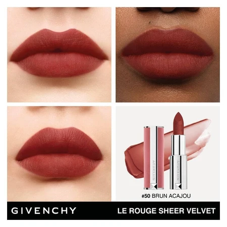 Givenchy Le Rouge Sheer Velvet – Matt-Lippenstift Nr. 50 Brun Épice