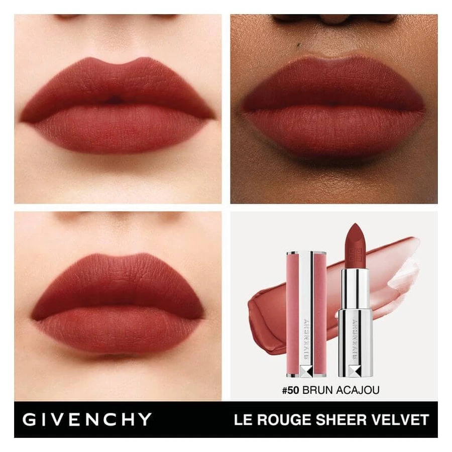 Givenchy Le Rouge Sheer Velvet – Matt-Lippenstift Nr. 50 Brun Épice