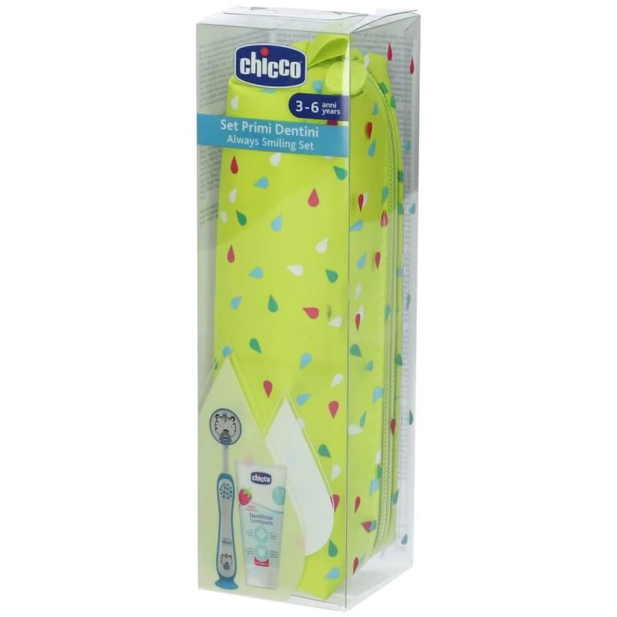 Chicco-Set für die ersten Zähne, Alter 3–6 Jahre, grün