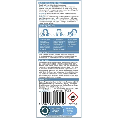 Batist Dry Shampoo - Volumizing Dry Shampoo 200 ml