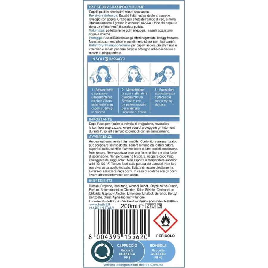 Batist Dry Shampoo - Volumizing Dry Shampoo 200 ml