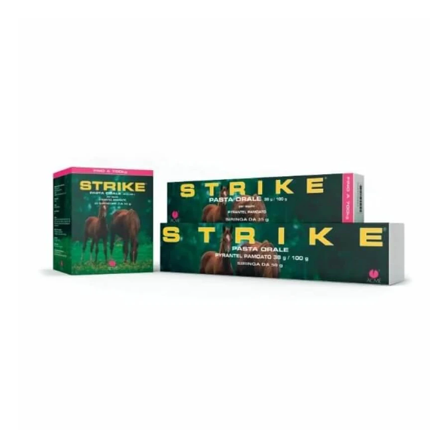 Pâte orale Acme Strike - Traitement antiparasitaire pour chevaux contre les strongles et les ténias, 50 g