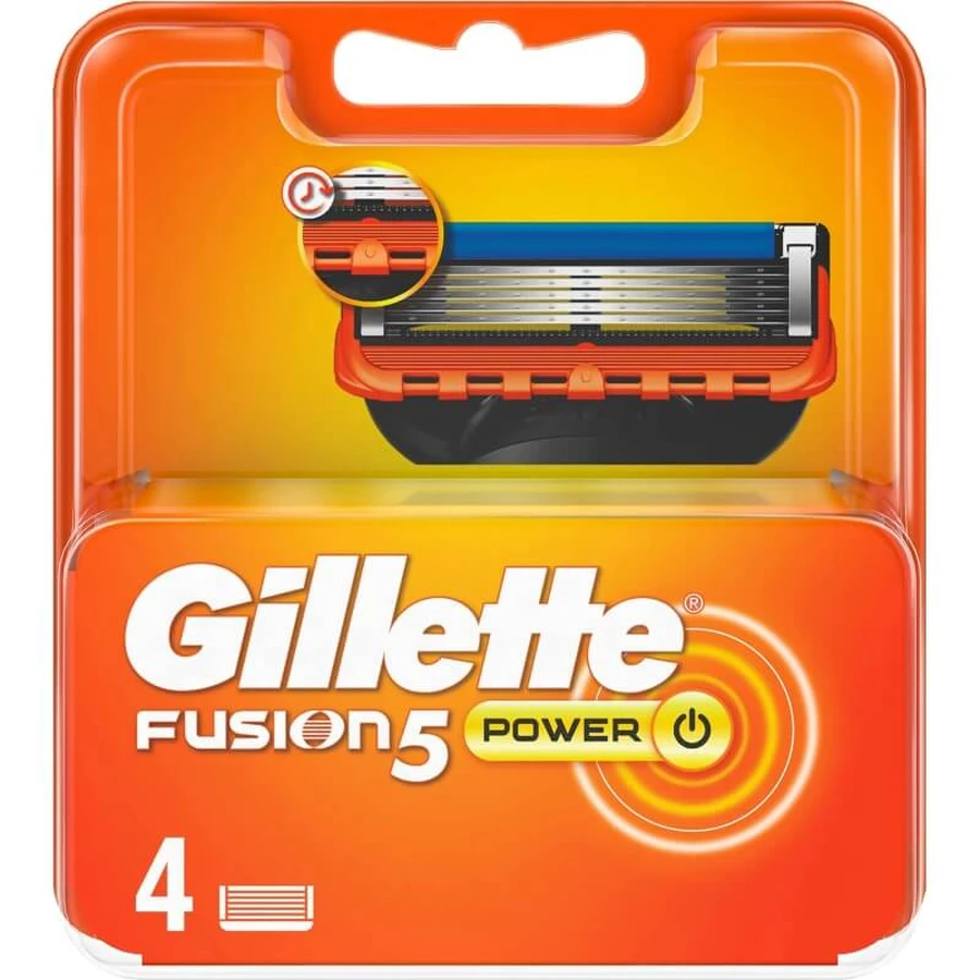 Gillette Fusion Power 5 - 4 cuchillas de recambio