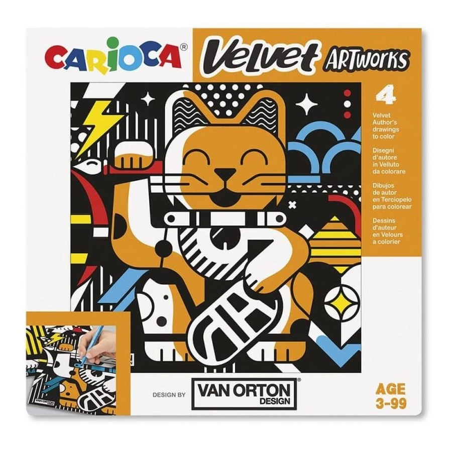 Carioca Velvet Artworks – 4 fluwelen kleurplaten van Van Orton Design Art