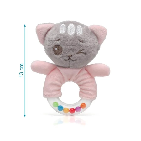 Kiokids Rattle Plush Toy - Pink Kitten