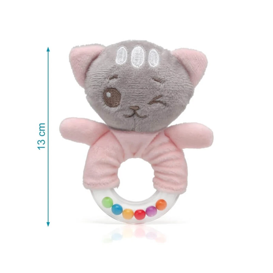 Kiokids Rattle Plush Toy - Pink Kitten