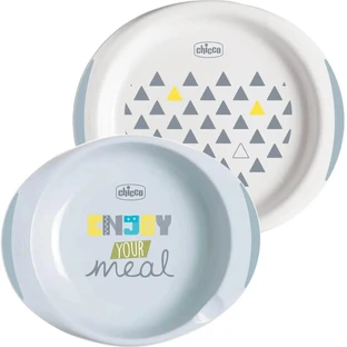 Set de vaisselle Chicco - Assiettes plates et creuses, à partir de 12 mois, couleur neutre