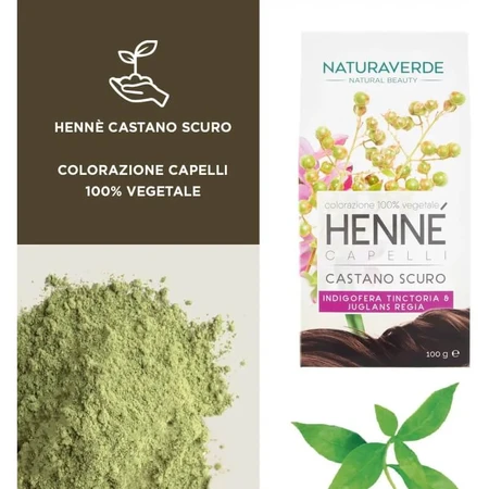Naturaverde Henna-Haarfarbe – Dunkelbraun