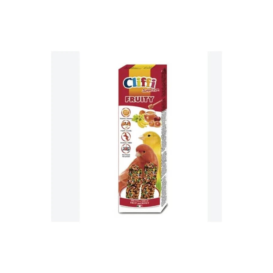 Cliffi Fruity Sticks Obst und Honig – Alleinfuttermittel für Kanarienvögel, 60 g