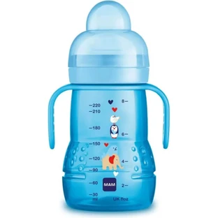 Mam Trainer+ Space Love - Biberón para bebés a partir de 4 meses con tetina de silicona de 220 ml, colores variados
