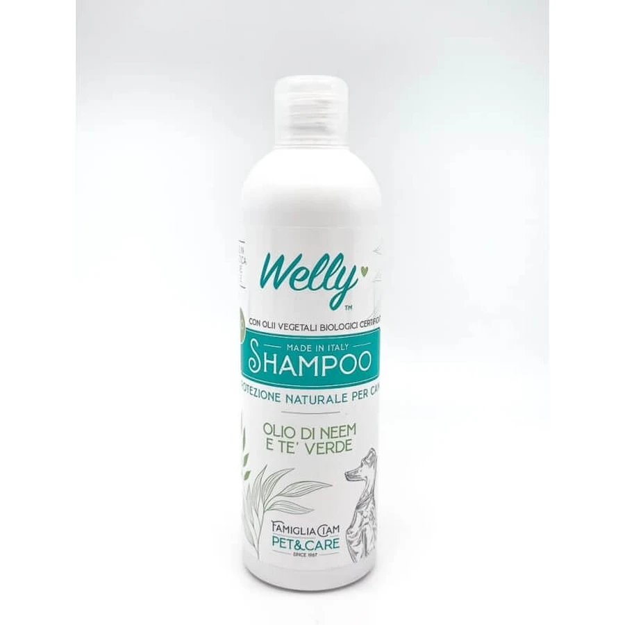 Welly Bio Shampoo - Natuurlijke, beschermende reiniger voor honden met neemolie en groene thee, 250 ml