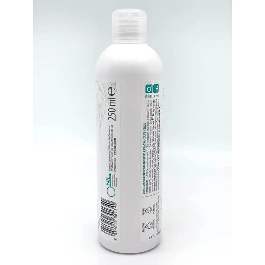 Welly Bio Shampoo - Natuurlijke, beschermende reiniger voor honden met neemolie en groene thee, 250 ml