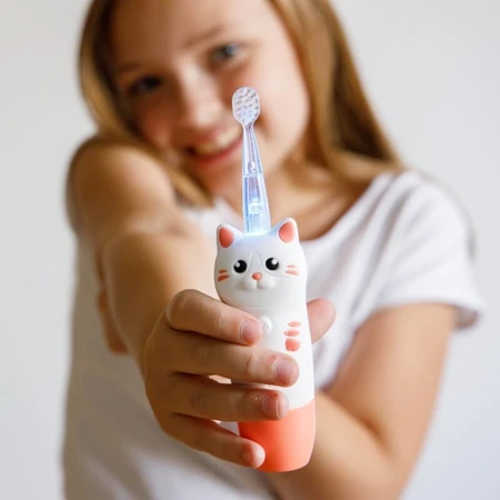 Innogio Gio cat white - spazzolino sonico per bambini con testina luminosa