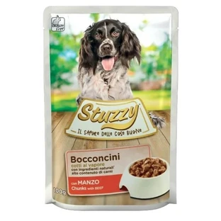 Schesir Stuzzy Beef Bites – Alleinfuttermittel für ausgewachsene Hunde, 100 g
