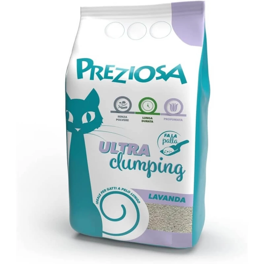 Preziosa Ultra Clumping - Super-Absorbent Cat Litter with Lavender Odor Control, 10 L