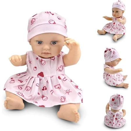 Moni Trade Moni Doll with Teddy Bear and Pink Dress, 30 cm